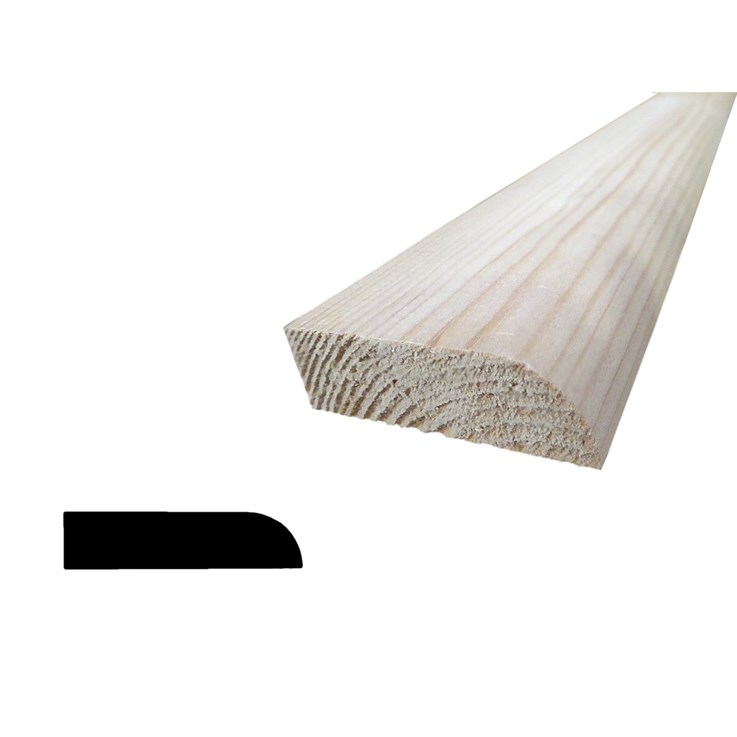  19 x  50 mm Architrave Bullnose Redwood 5ths U/S